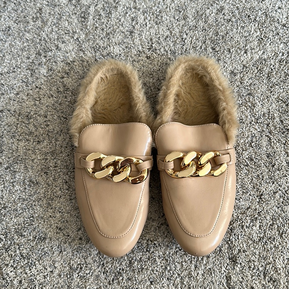 Tan Furry Loafer